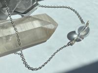 ONE of a KIND, HANDMADE Optical Quartz Sphere Choker Necklace