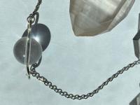 ONE of a KIND, HANDMADE Optical Quartz Sphere Choker Necklace