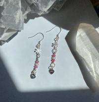 Pink Crystal Flower .925 Silver Earrings | Spring Fever Collection