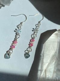 Pink Crystal Flower .925 Silver Earrings | Spring Fever Collection