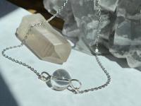 ONE of a KIND, HANDMADE Optical Quartz Sphere Choker Necklace
