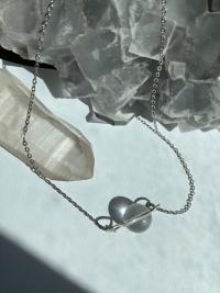 ONE of a KIND, HANDMADE Optical Quartz Sphere Choker Necklace