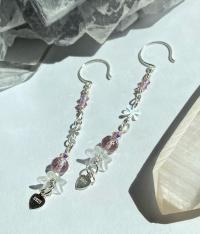 Lavender Crystal Flower .925 Silver Earrings | Spring Fever Collection