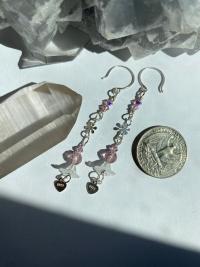 Lavender Crystal Flower .925 Silver Earrings | Spring Fever Collection