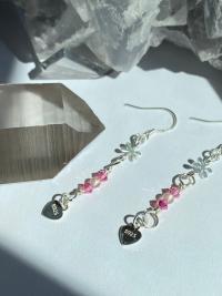 Pink Crystal Flower .925 Silver Earrings | Spring Fever Collection