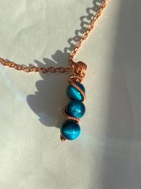 Colored Tiger Eye Copper Necklace