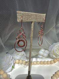 Hammered Copper Dangle Earrings