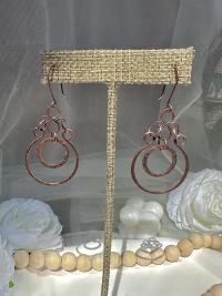 Oxidized Hammered Copper Dangle Earrings