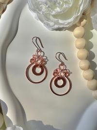 Hammered Copper Dangle Earrings