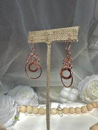 Hammered Copper Dangle Earrings