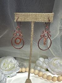 Hammered Copper Dangle Earrings