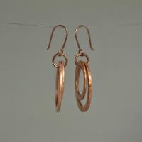 Hammered Copper Circles Dangle Earrings