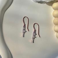 Minimalist Natural Herkimer Diamond and Tanzanite Hammered Copper Earrings