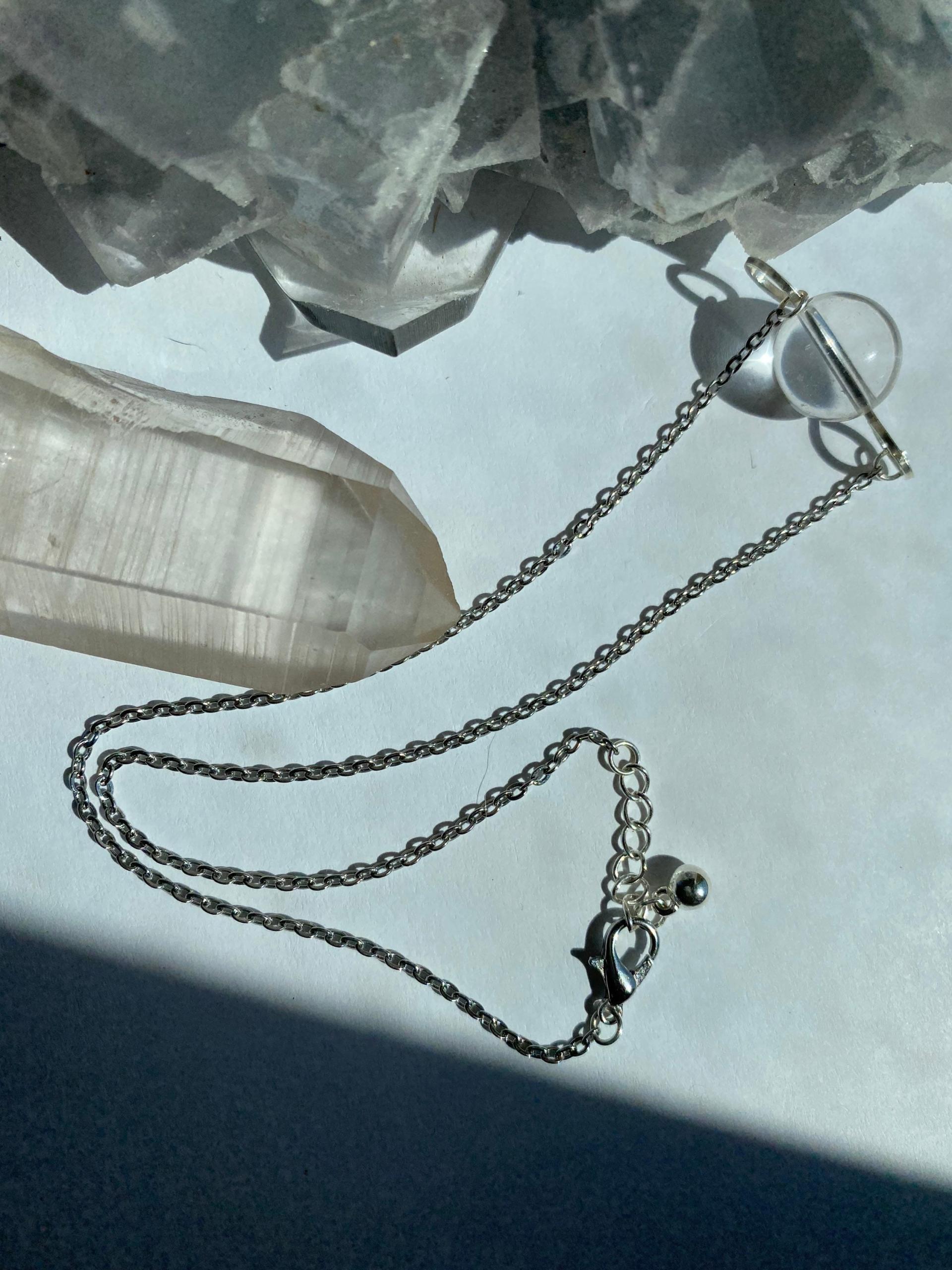 ONE of a KIND, HANDMADE Optical Quartz Sphere Choker Necklace