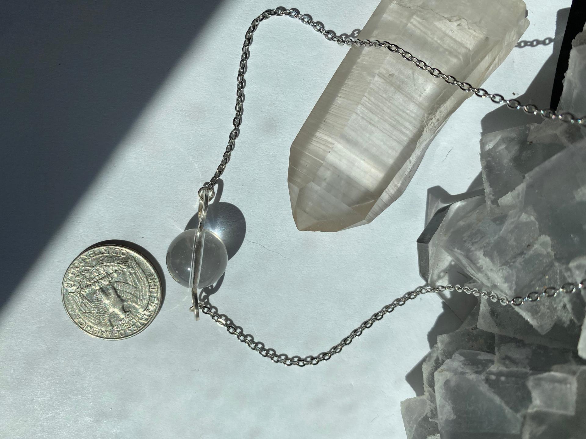 ONE of a KIND, HANDMADE Optical Quartz Sphere Choker Necklace