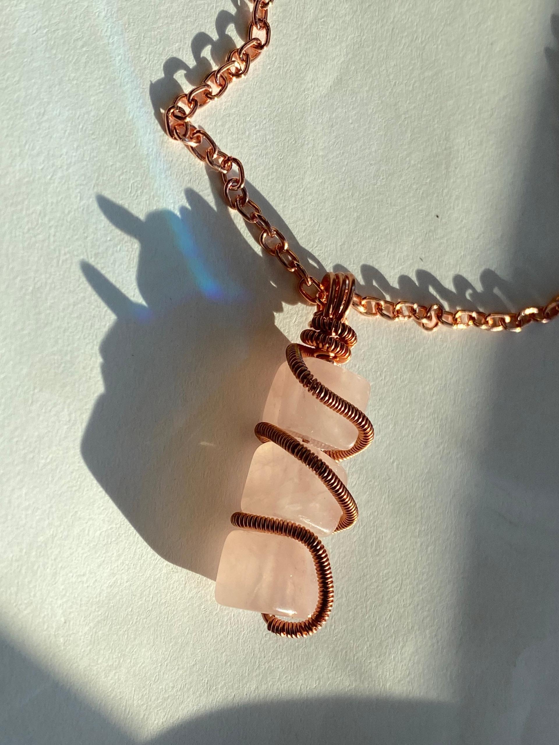 Rose Quartz Copper Necklace