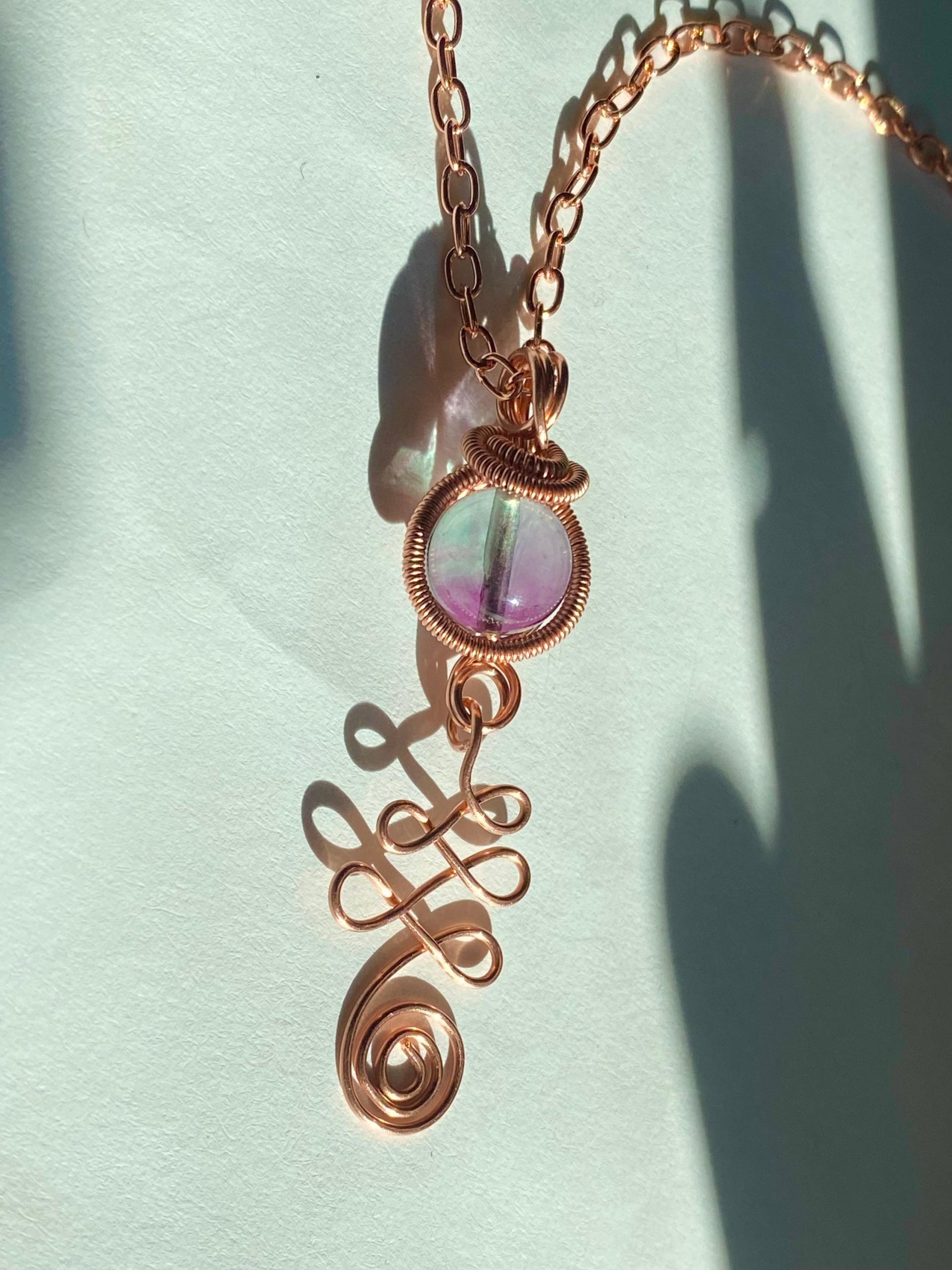 Fluorite Unalome Copper Necklace
