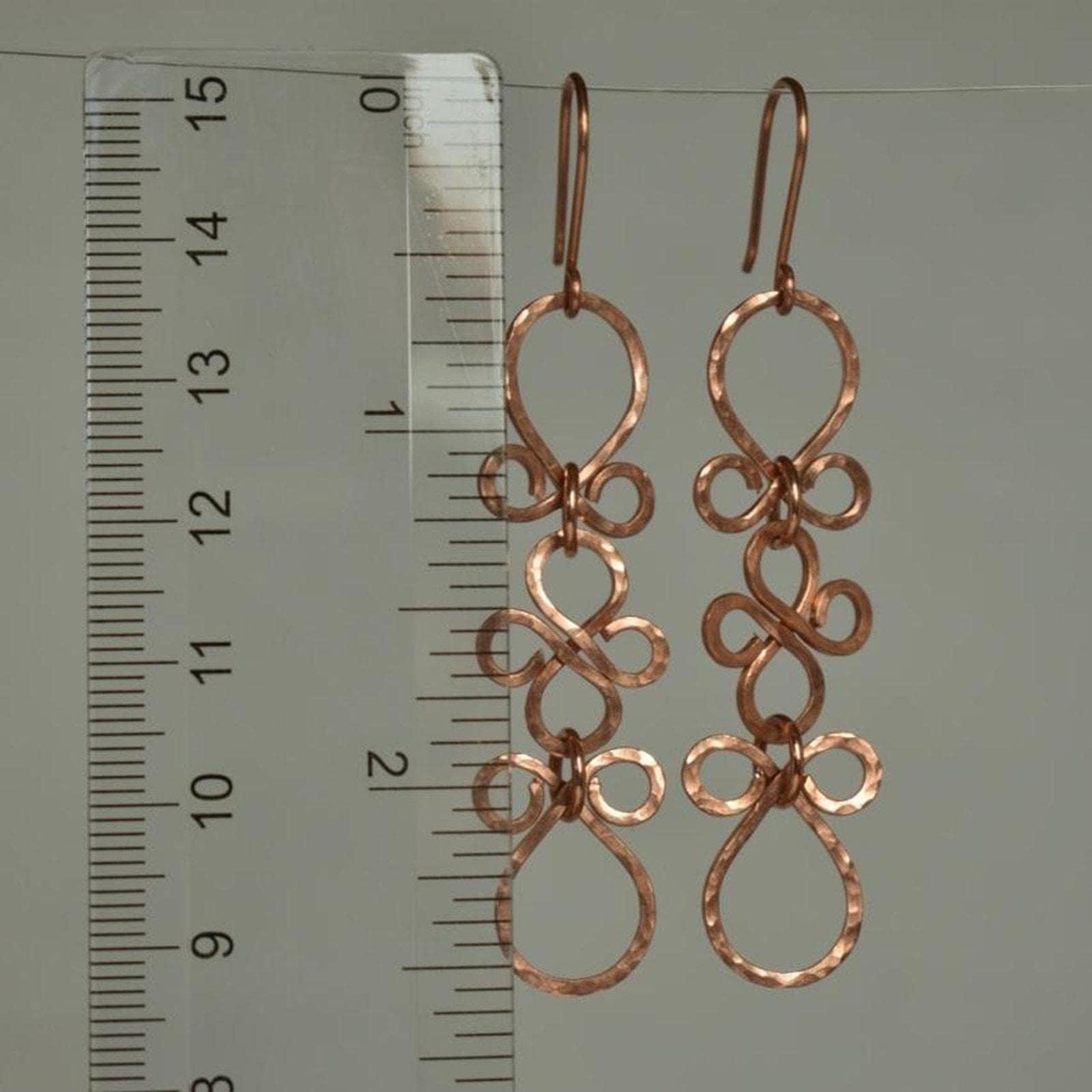 Hammered Copper Fleur Dangle Earrings